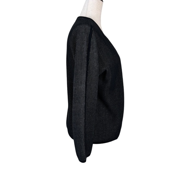 Eileen Fisher Black White Open-Front Women's Sweater - Picture 2 of 9